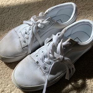 Vans white lace up sneakers - big kids size 4